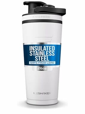 Insulated Stainless Steel 26oz Shaker Bottle - White